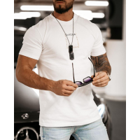 BLUZKA T-SHIRT MĘSKI MARC ECRU
