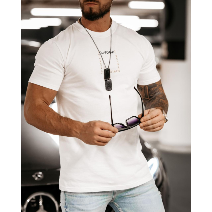 BLUZKA T-SHIRT MĘSKI MARC ECRU
