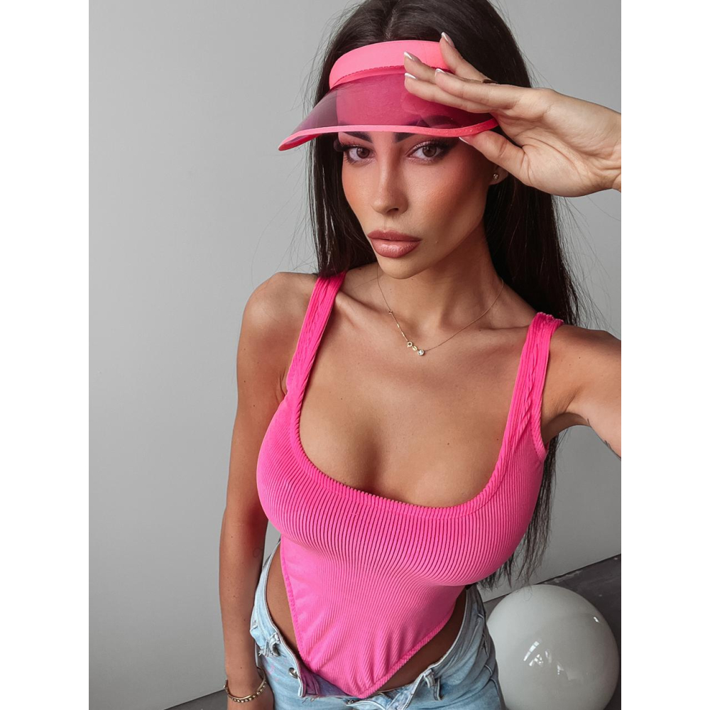 BODY PRĄŻKOWANE BOKSERKA POPPY NEON PINK