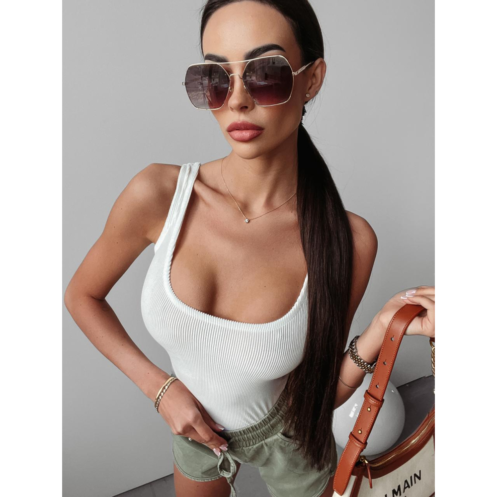 BODY PRĄŻKOWANE BOKSERKA POPPY ECRU