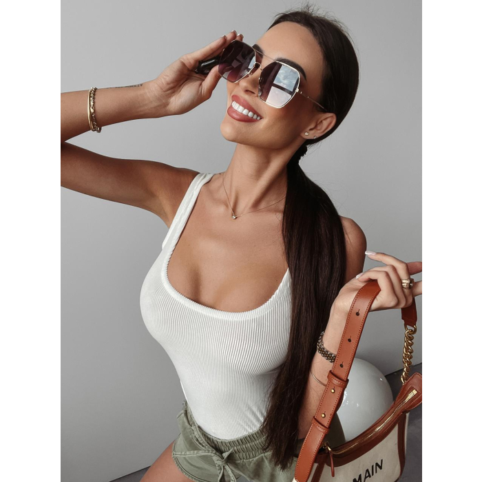 BODY PRĄŻKOWANE BOKSERKA POPPY ECRU