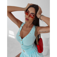 BODY PRĄŻKOWANE Z NAPAMI GINGER BLUE