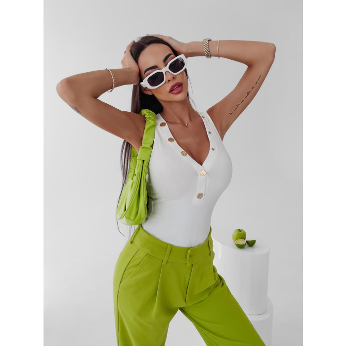 BODY PRĄŻKOWANE Z NAPAMI GINGER ECRU