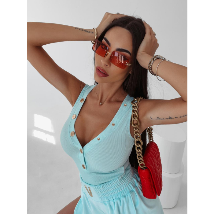 BODY PRĄŻKOWANE Z NAPAMI GINGER BLUE