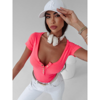 BODY PRĄŻKOWANE ZŁOTE NAPY JOLY NEON PINK
