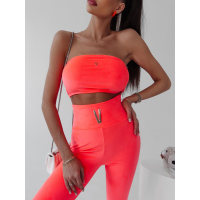 KOMPLET DRES WELUROWY FATIRA NEON ORANGE