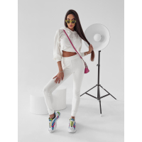 KOMPLET DRES WELUROWY PENELOPE ECRU