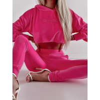 KOMPLET DRES WELUROWY PENELOPE NEON AMARANT