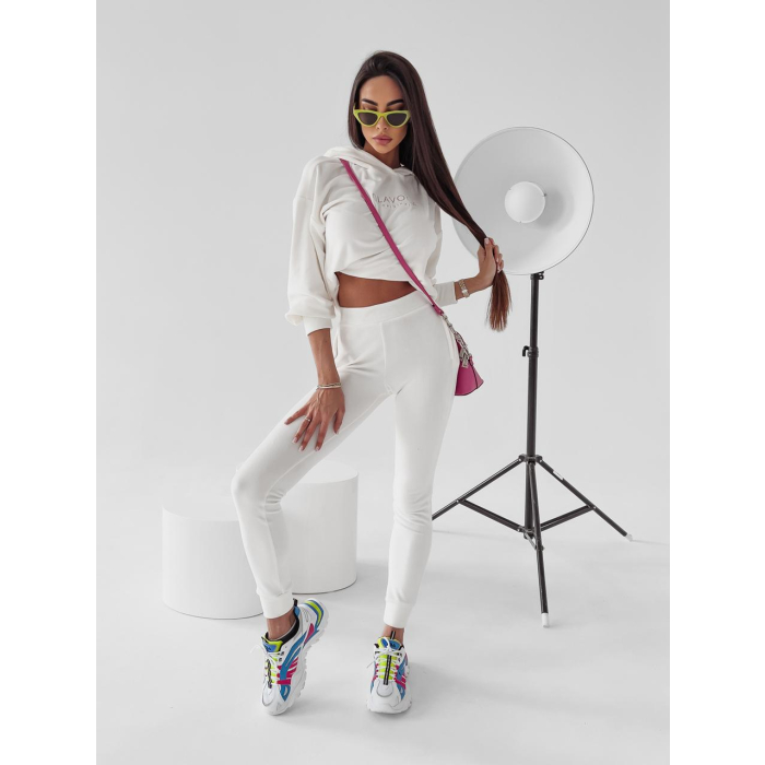 KOMPLET DRES WELUROWY PENELOPE ECRU