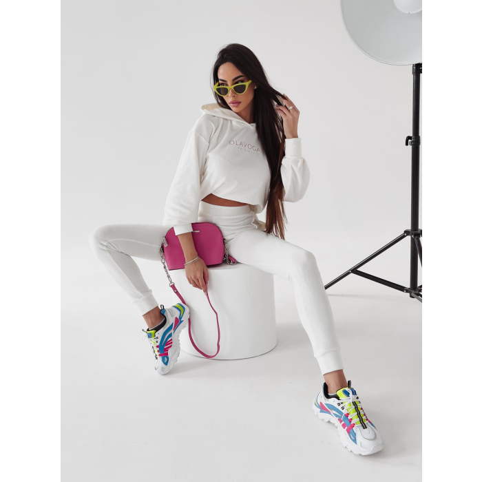 KOMPLET DRES WELUROWY PENELOPE ECRU