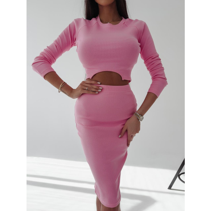 KOMPLET PRĄŻKOWANY LORICE PINK