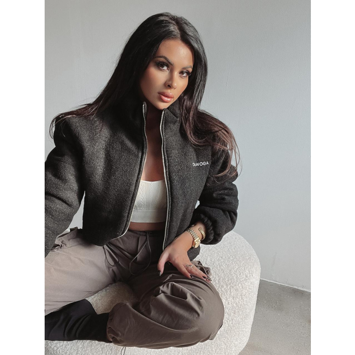 KURTKA BOBMERKA OVERSIZE Z WEŁNĄ BLANCA BLACK