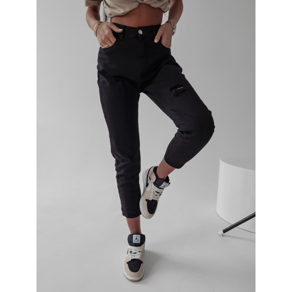 SPODNIE JEANSOWE FIT MOM RUBIS BLACK