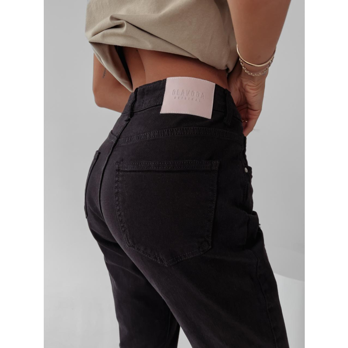 SPODNIE JEANSOWE FIT MOM RUBIS BLACK