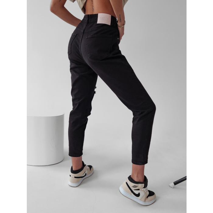 SPODNIE JEANSOWE FIT MOM RUBIS BLACK