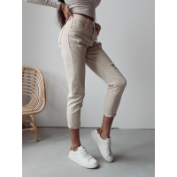 SPODNIE JEANSOWE MOM FIT CAMI BEŻ