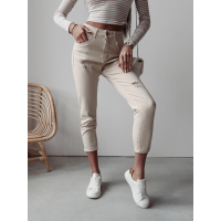 SPODNIE JEANSOWE MOM FIT CAMI BEŻ