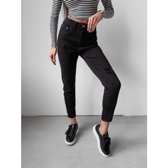 SPODNIE JEANSOWE MOM FIT CAMI BLACK