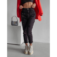 SPODNIE JEANSOWE MOM FIT CUBA BLACK