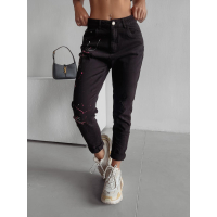 SPODNIE JEANSOWE MOM FIT CUBA BLACK