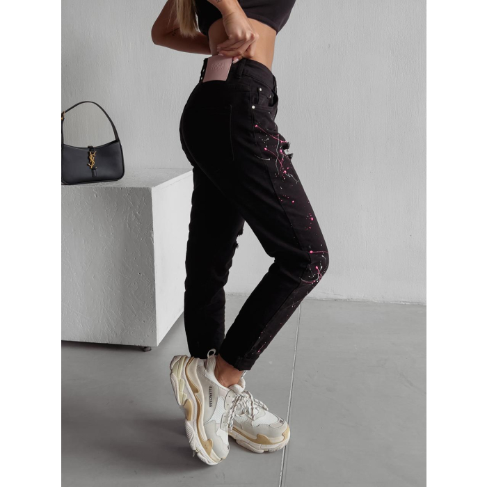 SPODNIE JEANSOWE MOM FIT CUBA BLACK