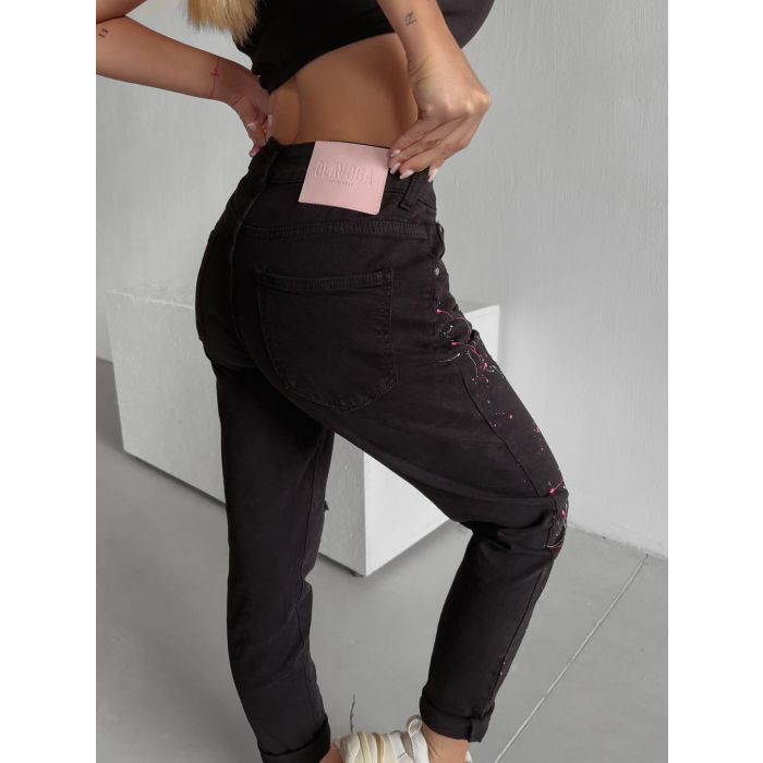 SPODNIE JEANSOWE MOM FIT CUBA BLACK