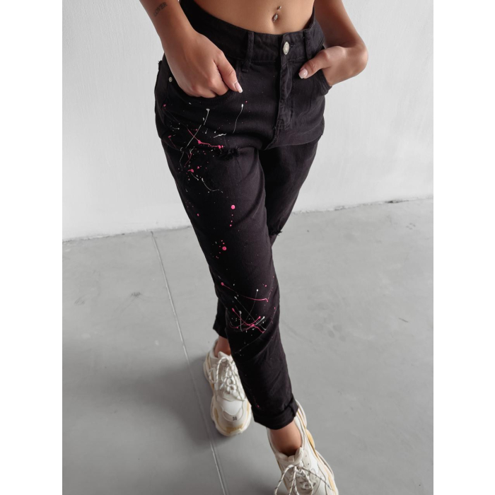 SPODNIE JEANSOWE MOM FIT CUBA BLACK