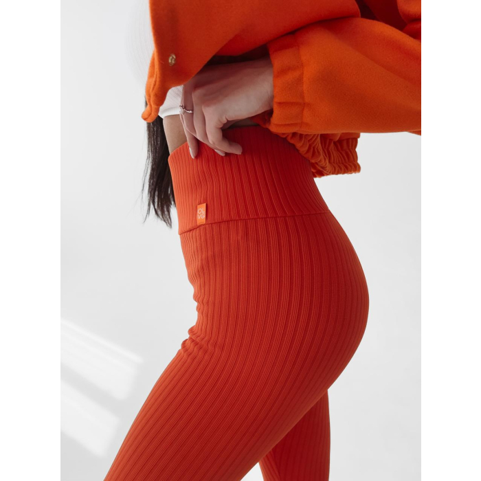 SPODNIE LEGGINSY PRĄŻKOWANE DEBRA ORANGE