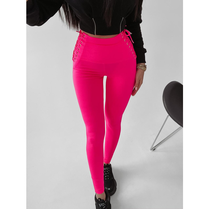 SPODNIE LEGGINSY WIĄZANE ROSALIE NEON PINK