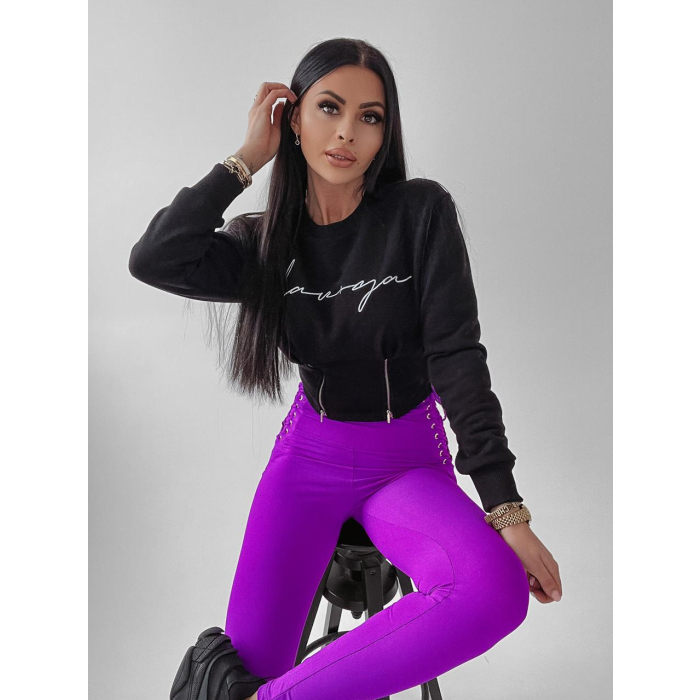 SPODNIE LEGGINSY WIĄZANE ROSALIE FIOLET