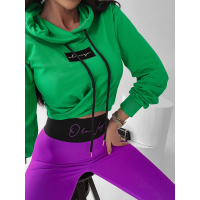 SPODNIE LEGGINSY Z LOGOWANYM PASEM PIA FIOLET