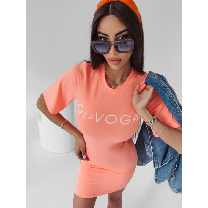 SUKIENKA BAWEŁNIANA BERNA NEON CORAL
