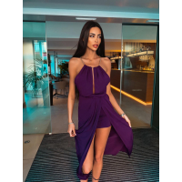 SUKIENKA MAXI Z ŁAŃCUSZKAMI MARIS ŚLIWKA