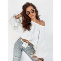 BLUZA FLOWER ECRU