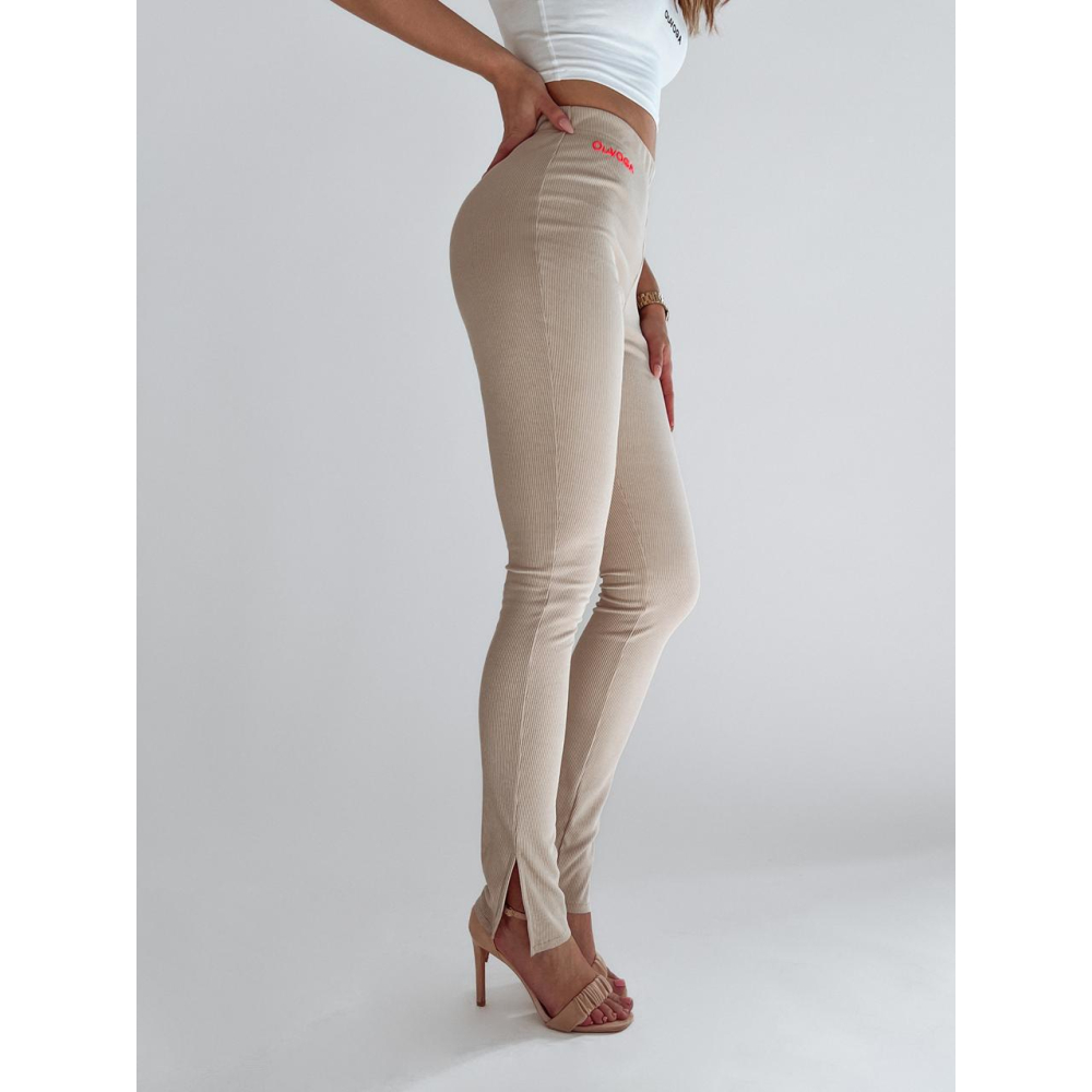 SPODNIE LEGGINSY ICON BEŻ