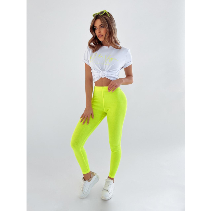 SPODNIE LEGGINSY GOOD VIBES NEON LIME