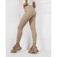 SPODNIE LEGGINSY SIMPLE DARK BEŻ