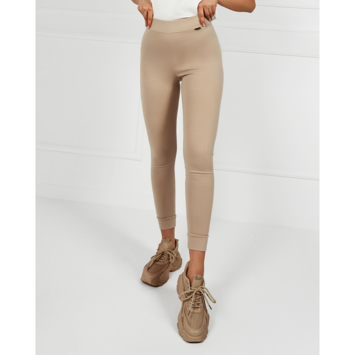 SPODNIE LEGGINSY SIMPLE DARK BEŻ
