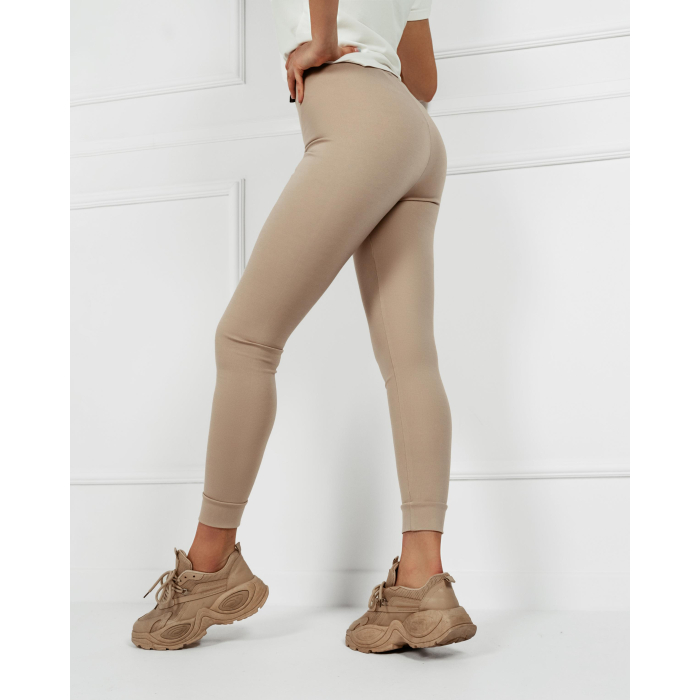 SPODNIE LEGGINSY SIMPLE DARK BEŻ