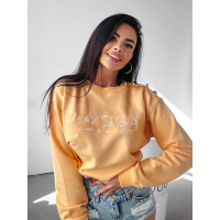 BLUZA BAWEŁNIANA DRESOWA CREWNECK OVERSIZE GUZIKI OLAVOGA LENA PEACH