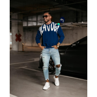 BLUZA MĘSKA BAWEŁNIANA CREWNECK OLAVOGA MEN CHIRA GRANAT
