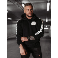 BLUZA MĘSKA BAWEŁNIANA Z KAPTUREM LAMPASEM OLAVOGA BALANCE BLACK
