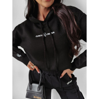 SWETER BLUZA Z KAPTUREM HAFT OLAVOGA EDLIN BLACK