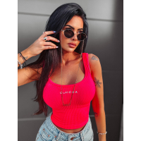 BLUZKA DAMSKA CROP TOP OLAVOGA JUNE NEON CORAL