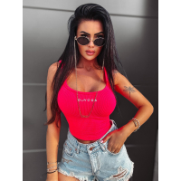 BLUZKA DAMSKA CROP TOP OLAVOGA JUNE NEON CORAL