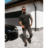 BLUZKA T-SHIRT MĘSKI DEKATYZOWANY OVERSIZE OLAVOGA MEN SNAKE DARK GRAY