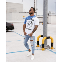 BLUZKA T-SHIRT MĘSKI OLAVOGA MEN FORCE WHITE-NAVY