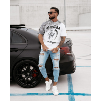 BLUZKA T-SHIRT MĘSKI OLAVOGA MEN FORCE WHITE-GRAY