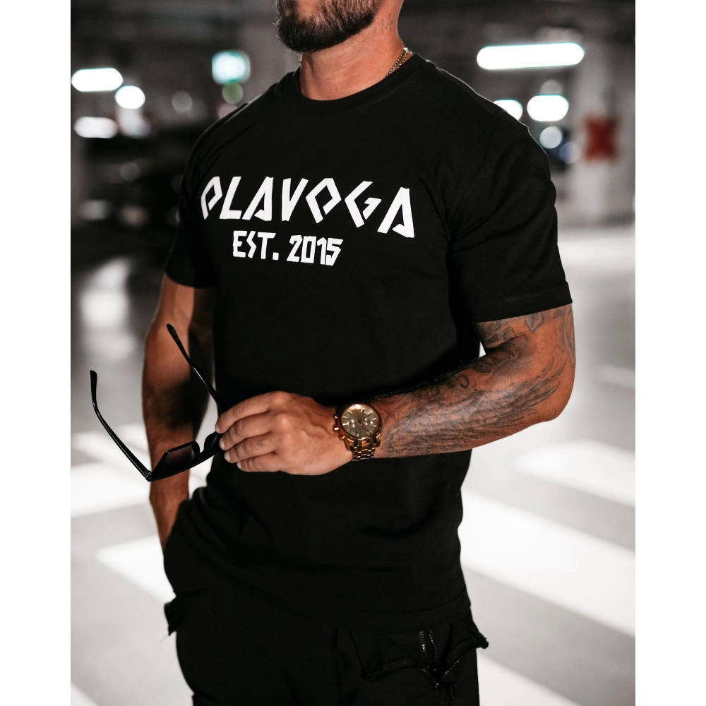 BLUZKA T-SHIRT MĘSKI OLAVOGA MEN GRECOS BLACK