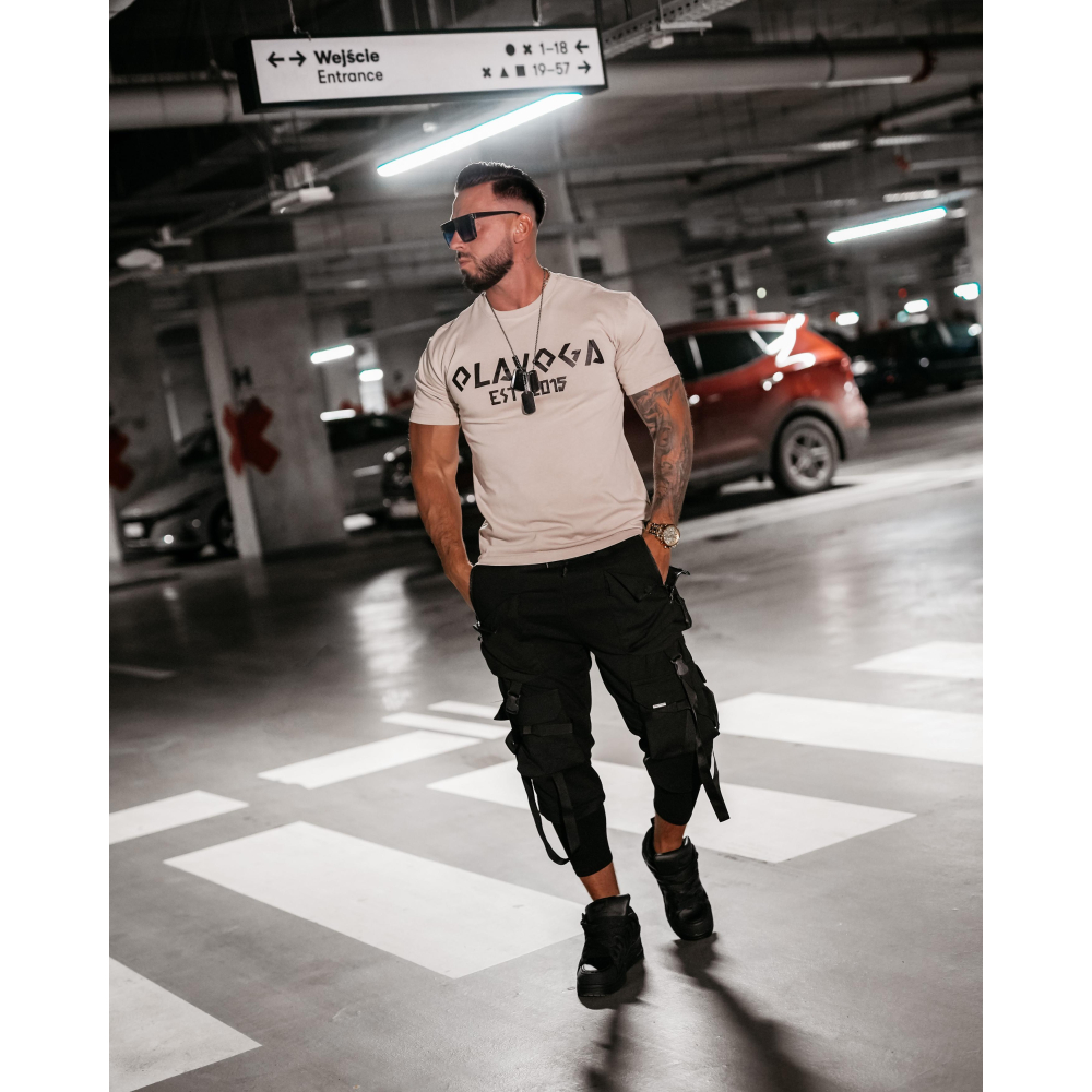 BLUZKA T-SHIRT MĘSKI OLAVOGA MEN GRECOS BEIGIE